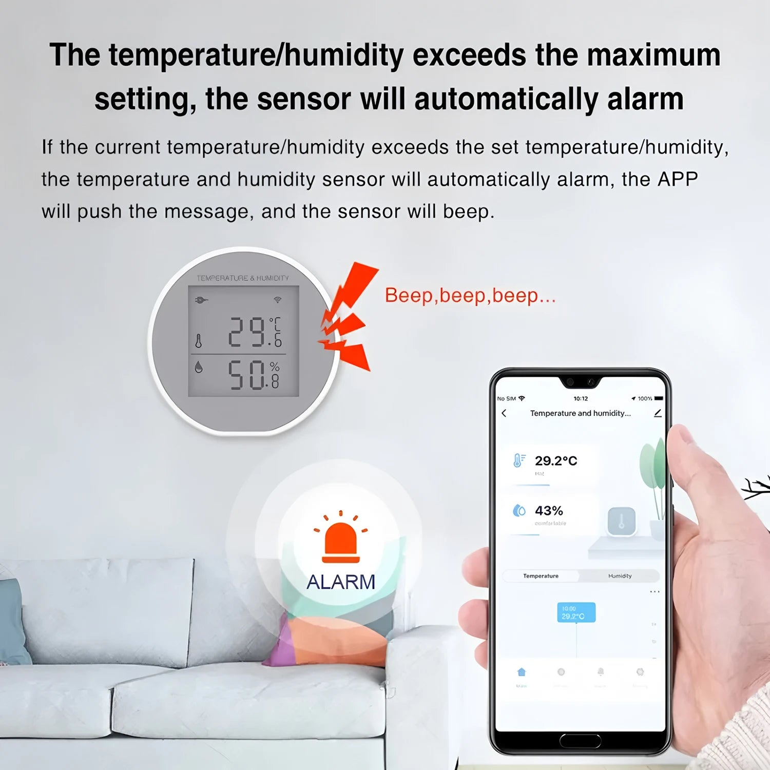 Tuya Smart Wifi & Zigbee Temperature Humidity Sensor Indoor Hygrometer Thermometer Detector Alarm LCD Support Alexa Google Home