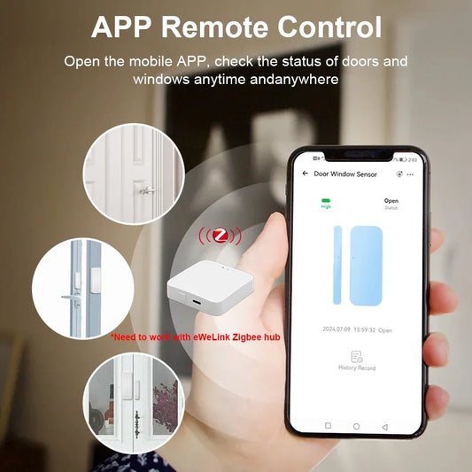 Ewelink Zigbee Door Sensor Smart Home Window Sensor Works Home Assistant Zigbee 3.0 Gateway Door Window Alarm Sensor APP Control