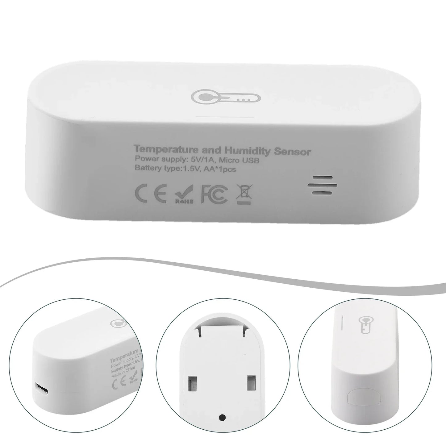 1Pc Temperature Humidity Sensor For-Zigbee for Home Kit for Tuya USB 5V/1A Home Improvement Replacement Sensor Tools