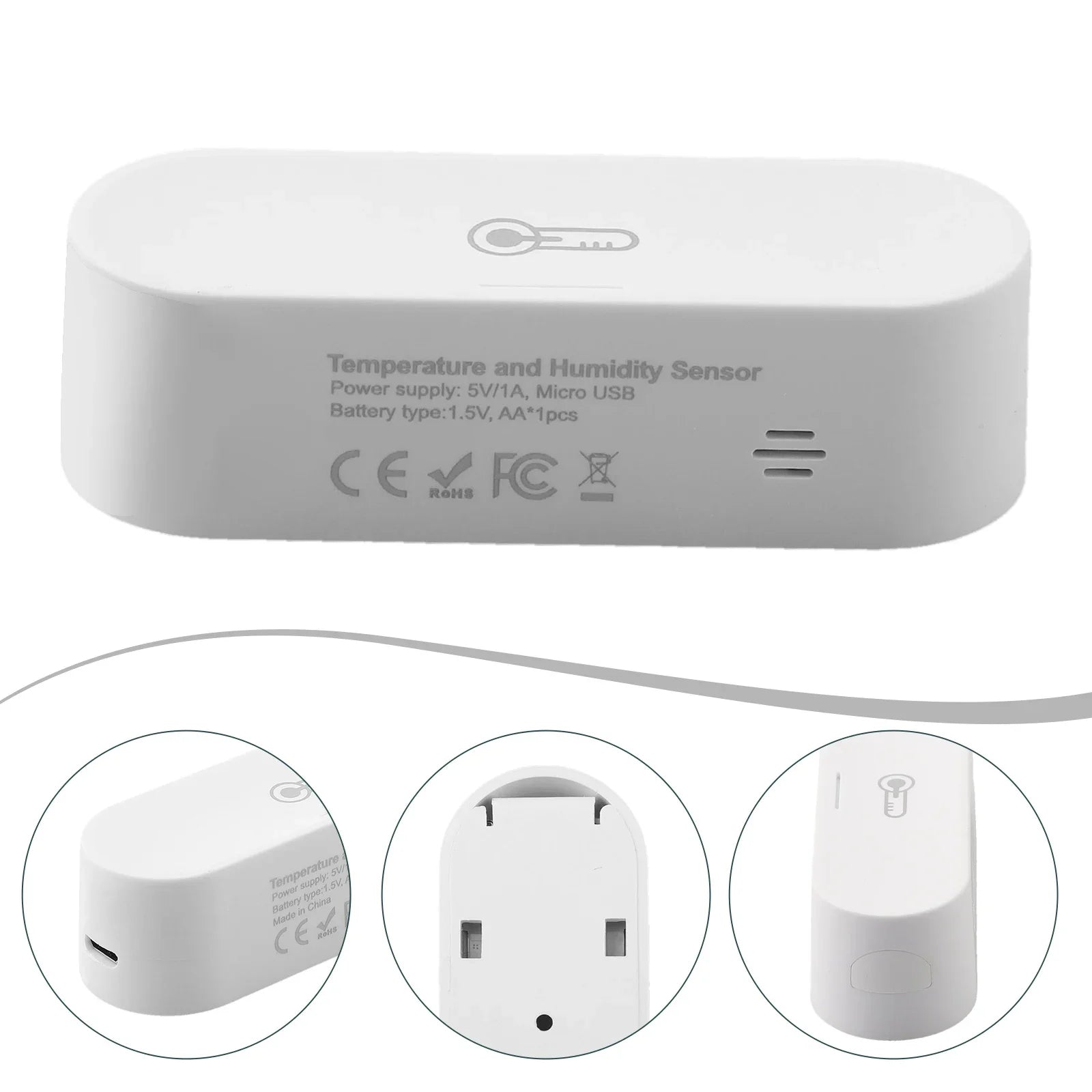 1Pc Temperature Humidity Sensor For-Zigbee for Home Kit for Tuya USB 5V/1A Home Improvement Replacement Sensor Tools