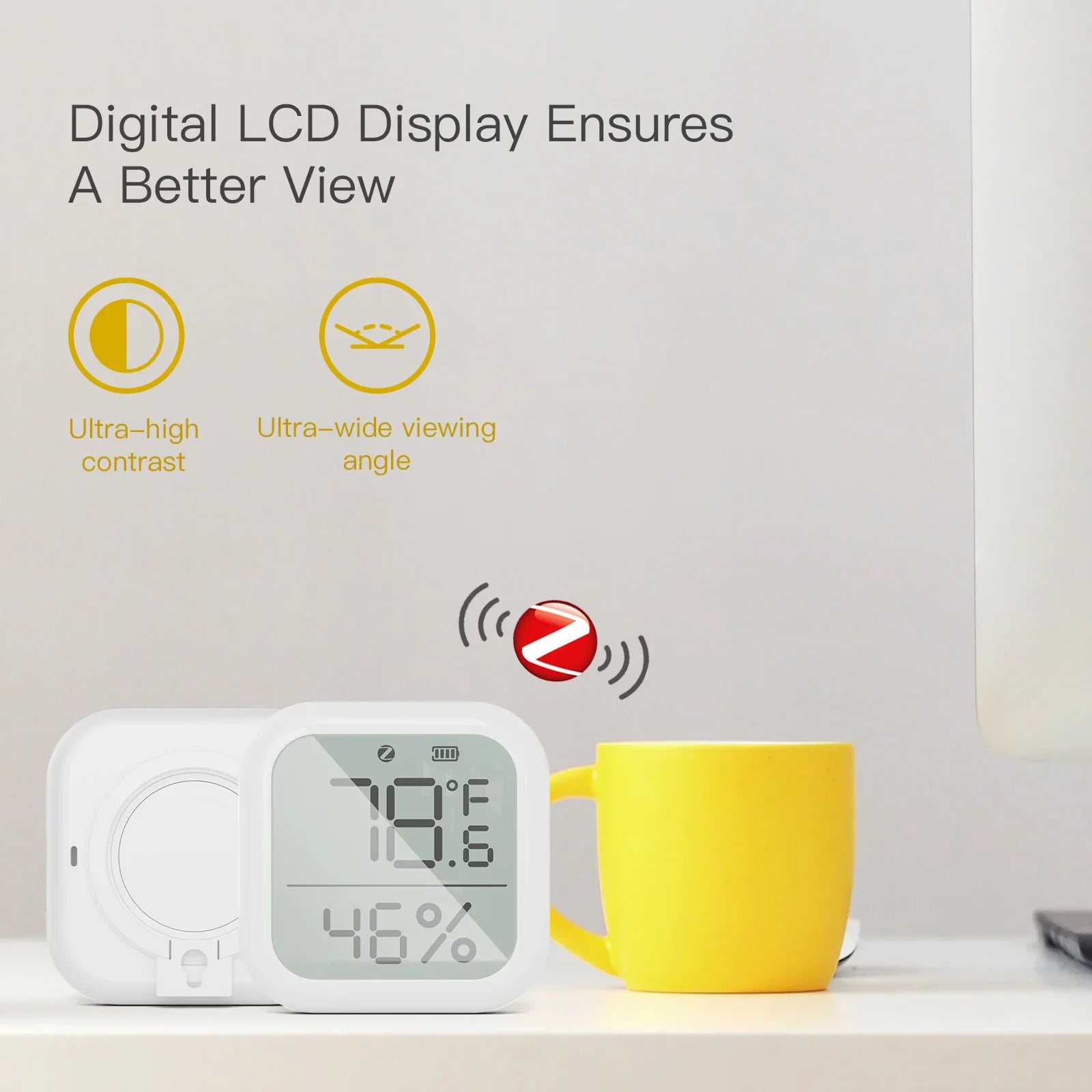 Tuya Zigbee Smart Home Temperature and Humidity Sensor with LED Screen Works with Google Assistant and Tuya Zigbee Hub