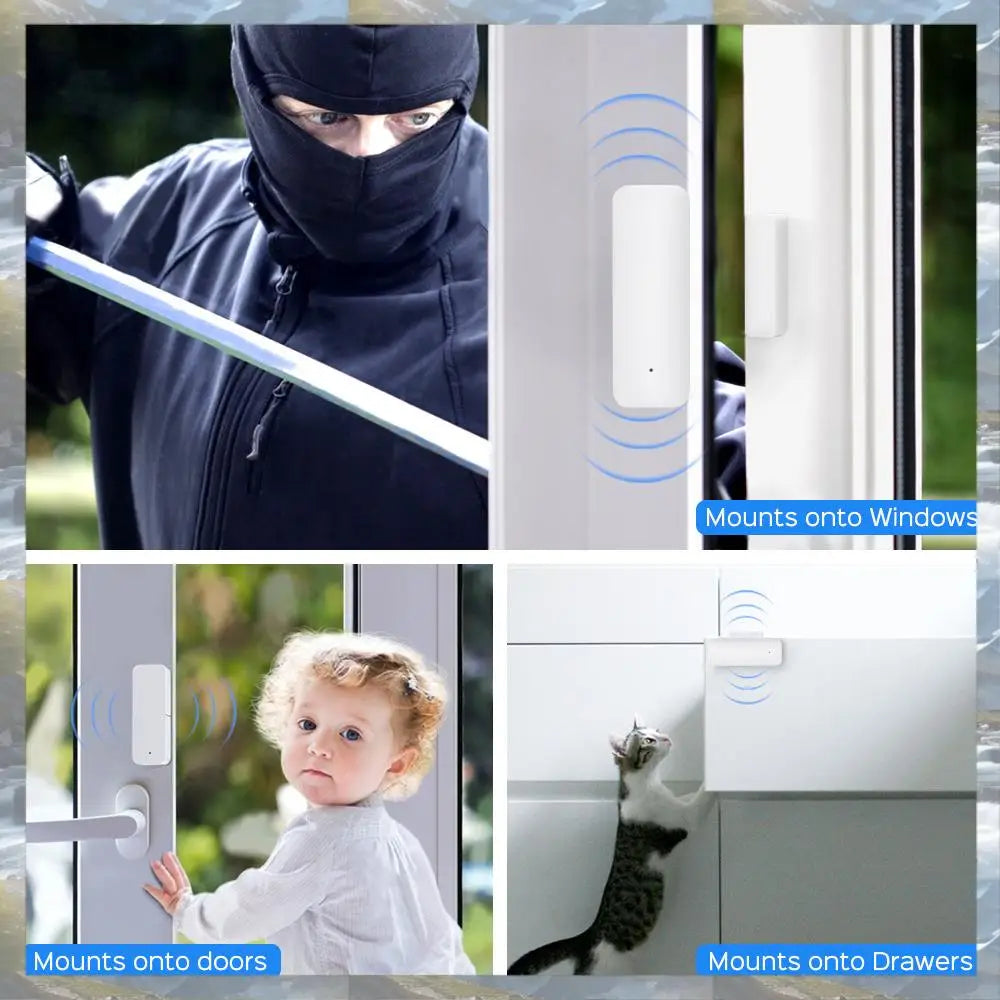 T82C Hot Sale-Tuya Zigbee 3.0 Smart Window Door Sensor Zigbee 3.0 Wireless Connection Multifunction for Smart Echo Hub Smartlife