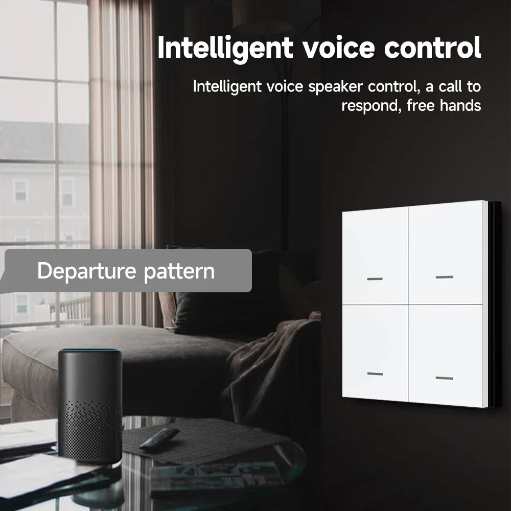 Tuya Zigbee Smart Scene Switch Button 4 Gang Switch Wireless Push Button Controller Smart Home Automation Scenario Switch