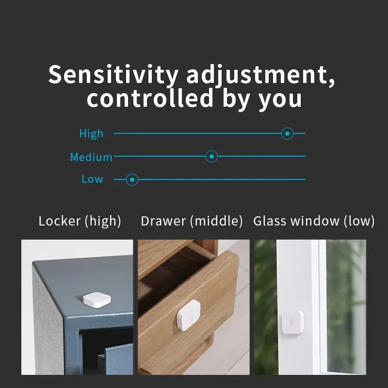 Smart Vibration Sensor Zigbee Detection Alarm Monitor Motion Shock Sensor Built-In Gyroscope for Mi Home Homekit App