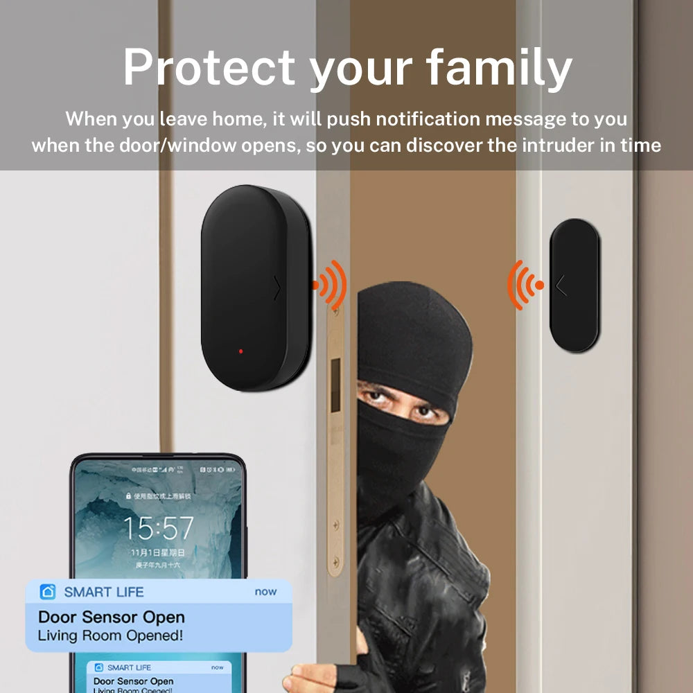 Zigbee 3.0 Tuya Door Sensor Window Sensor Home Security for Smart Home Smart Life APP Compatible with Alexa Google Assistant
