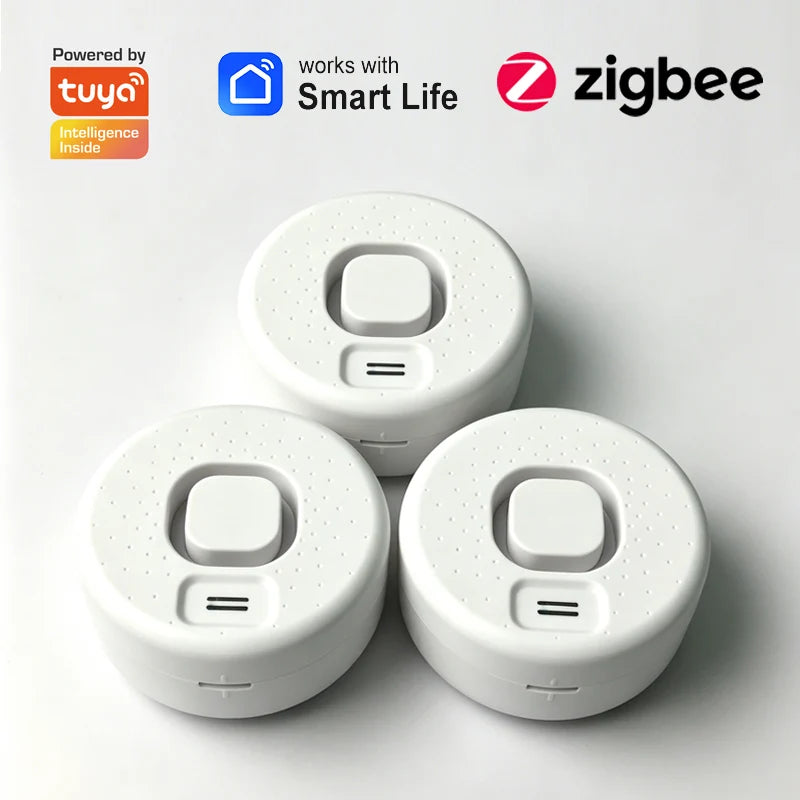 Zigbee Water Leakage Detector Works with Tuya Smart Life APP Drip Sensor Home Kitchen Safety Overflow Alarm High-Decibel Sound