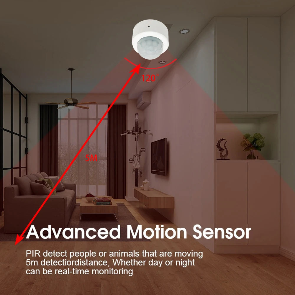 Tuya Zigbee 3.0 Motion Sensor with Pir + Lux Detection Infrared Human Body Infrared Sensor anti Theft Security Detector Sensor