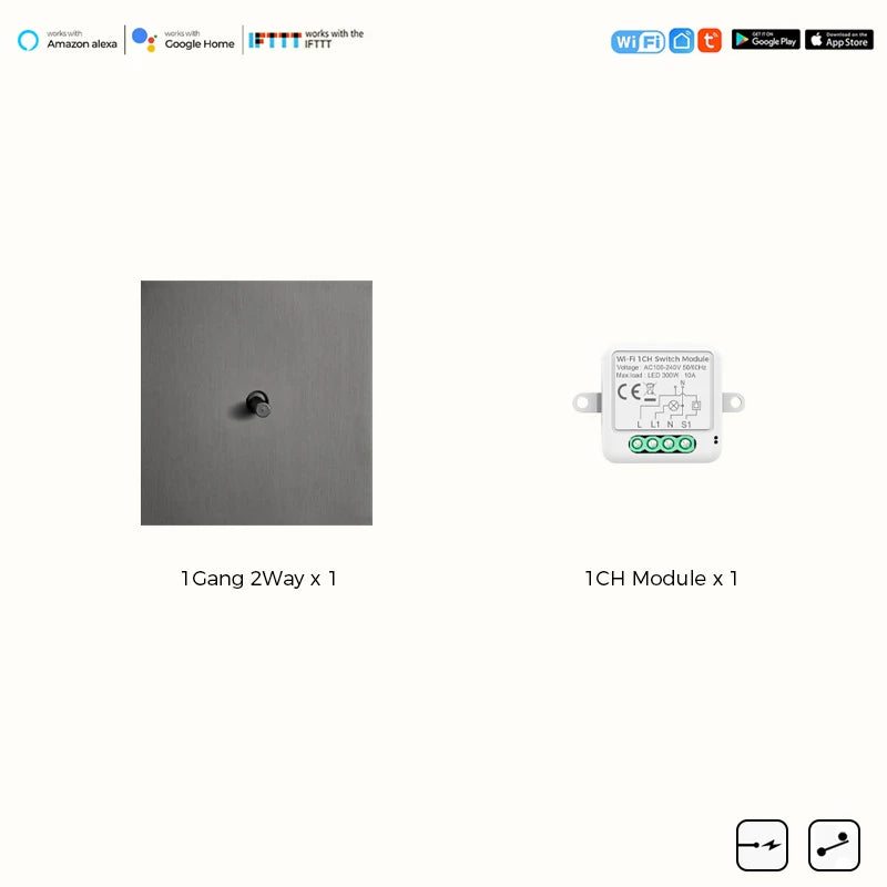 Zigbee Switches Retro Gray Toggle Switches for the Home Tuya Smart Accesorios Wall Switch 1-4 Gang 2 Way Wall Lamp Switch