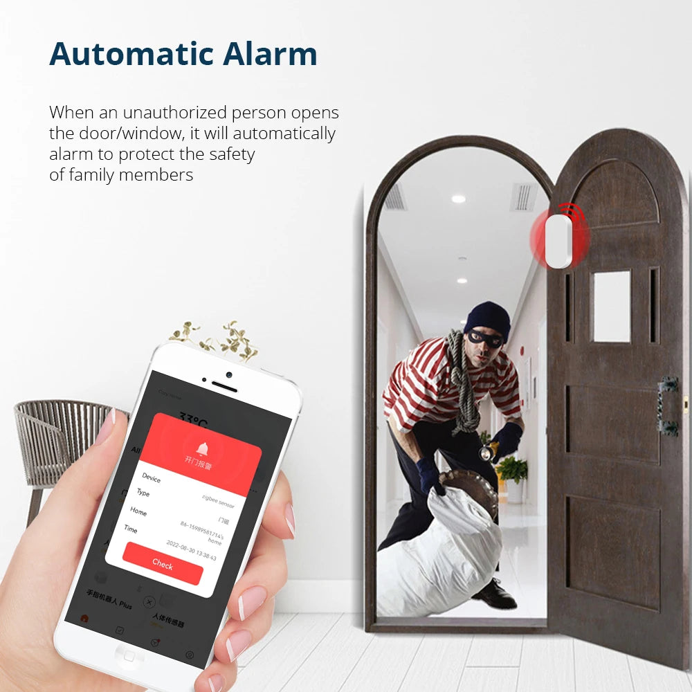 Tuya Wifi/Zigbee Door Window Sensor Garage Door Detector Compatible with Alexa Google Home Smar Tlife APP Free Customised LOGO