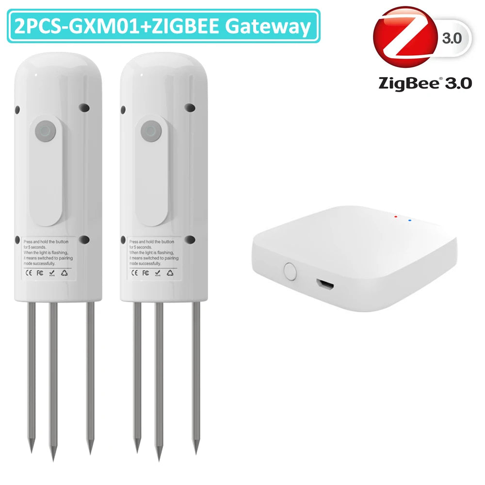 ZIGBEE Plant Monitor Outdoor Soil Temperature Meter Moisture Humidity Tester Sensor Garden Automation Irrigation TUYA Detector