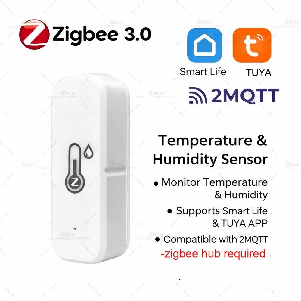 Tuya Zigbee 3.0 Mini Temperature and Humidity Sensor Indoor Smart Home Thermometer Hygrometer Remote Work with Z2M Smart Life