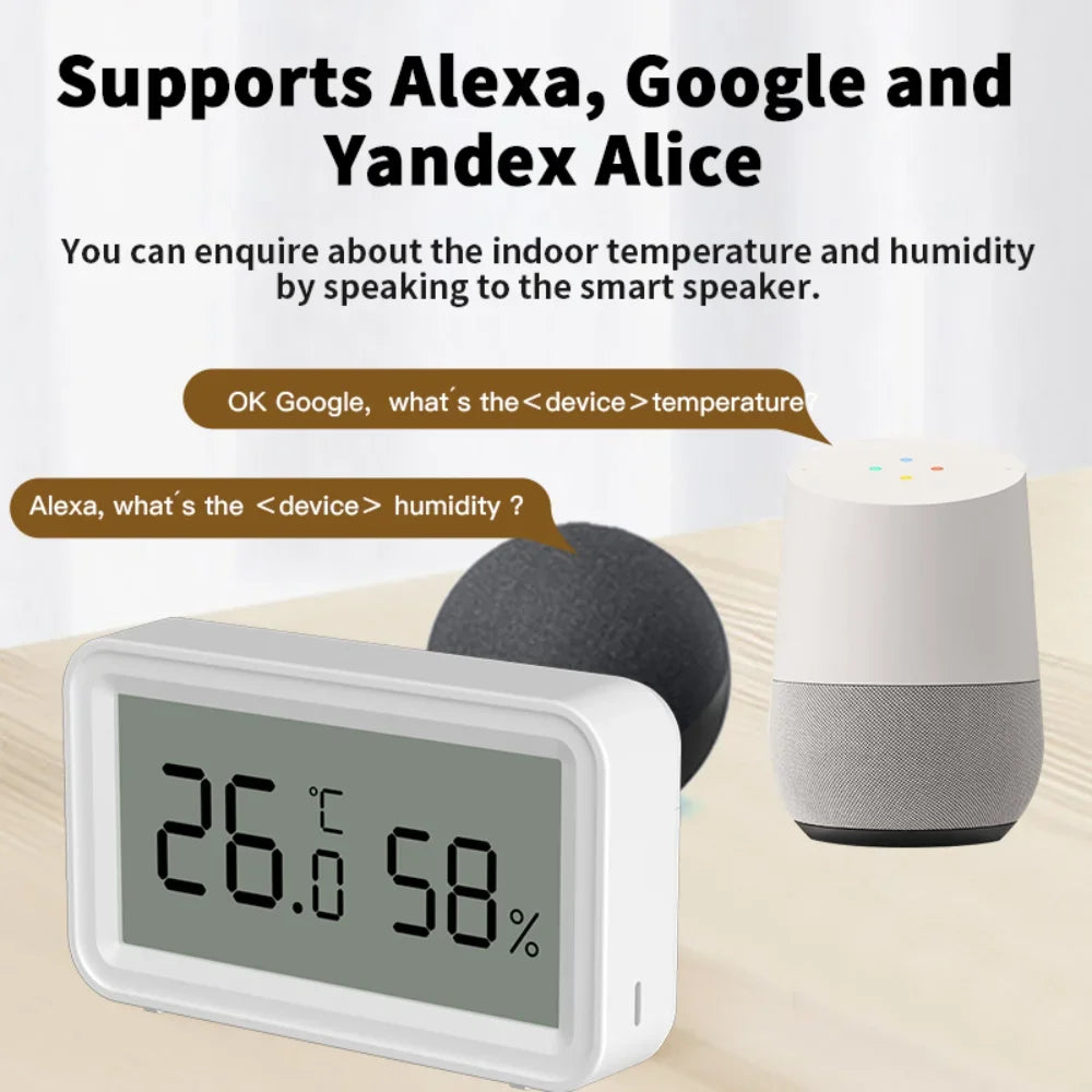 Tuya Zigbee 3.0 Temperature Humidity Sensor Smart Home Automation APP Remote Connect Work with Alexa Google Home Assistant