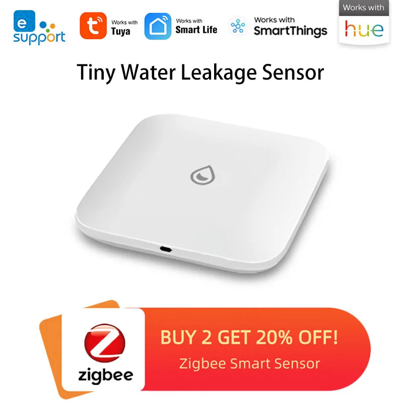 Protect Your Home with the Zigbee 3.0 Water Leakage Sensor - Reliable Immersion Alarm Compatible with Ewelink Zigbee Bridge and Zigbee2Mqtt Gateway