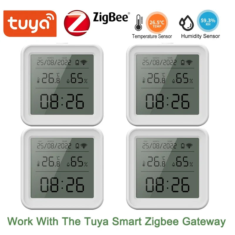 Tuya Zigbee/Wifi Temperature Humidity Sensor Hygrometer Thermometer Smart Home Smart Life App Support Alexa Google Assistant