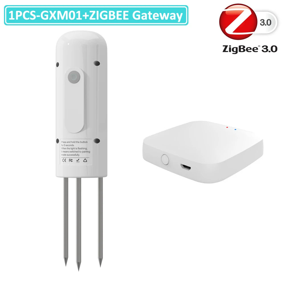 ZIGBEE Plant Monitor Outdoor Soil Temperature Meter Moisture Humidity Tester Sensor Garden Automation Irrigation TUYA Detector