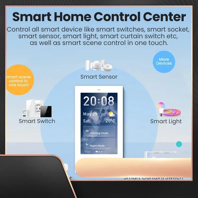 Tuya US Zigbee 3.0 Scene Switch Smart Central Control,4Inch Touch Build in Wireless Zigbee Hub, Work for Google Home Easy to Use