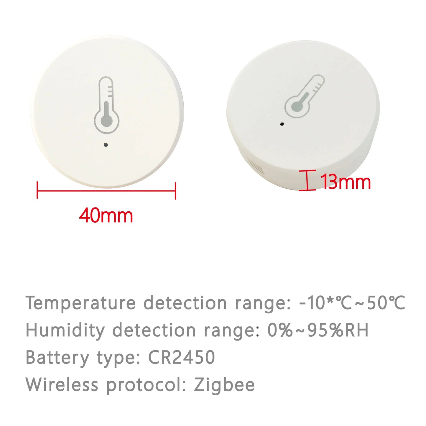 Tuya Smart Zigbee Temperature Humidity Sensor Battery Power Indoor Outdoor Hygrometer Thermometer Detector Home Security Alexa