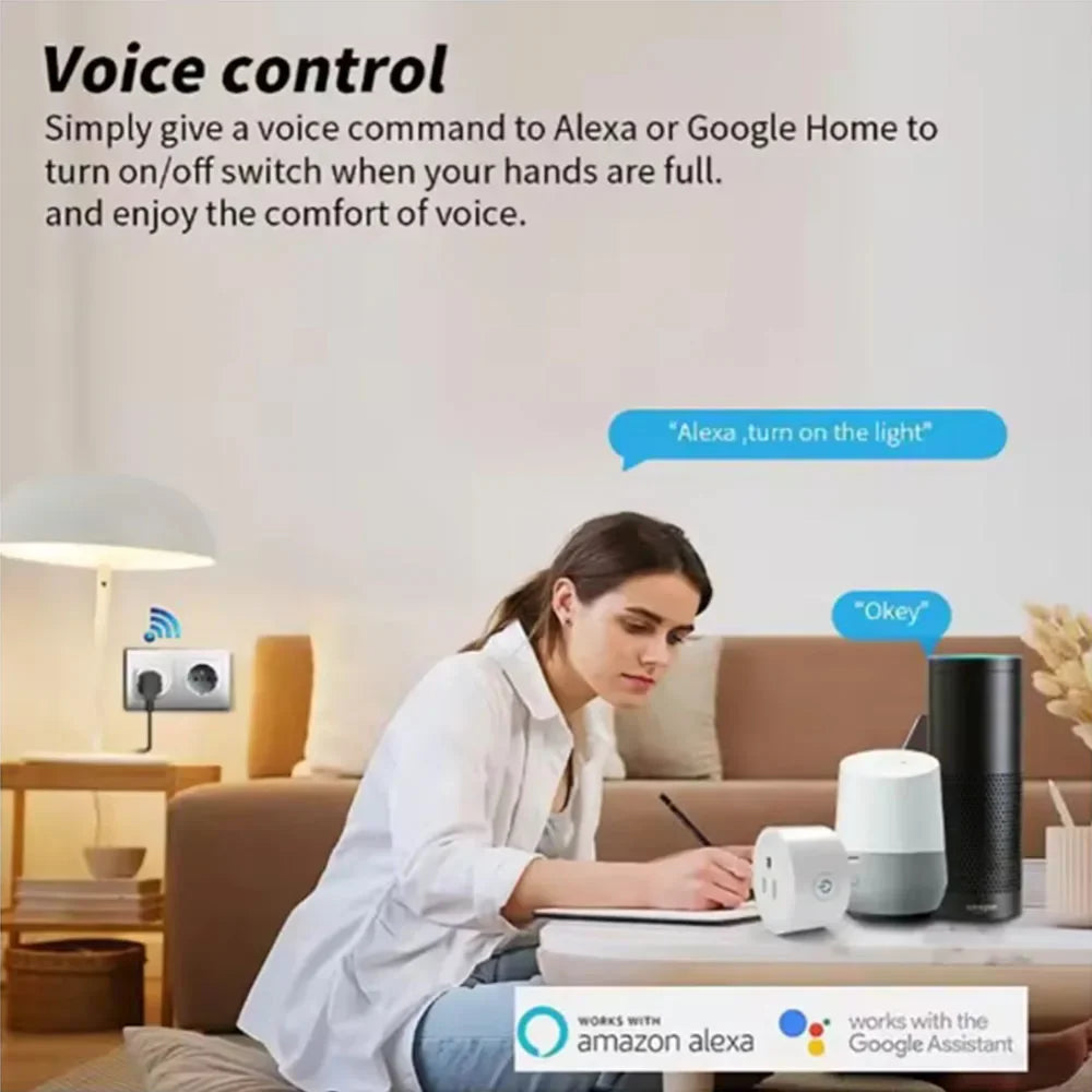 Smart WIFI Socket US Plug 10A with Timing Function App Remote Control Home Automation Support Alexa Google Assistant Cozylife
