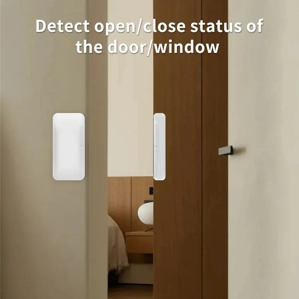 Tuya Zigbee Wireless Door Windows Sensor Mini Smart Home Wireless Door Detector Door Open Closed Alarm System for Alexa