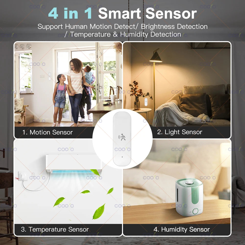 Zigbee 10G Mmwave Radar Motion Sensor Human Detector with Illuminance Temperature Humidity Sensor Support Tuya Hub Zigbee2Mqtt