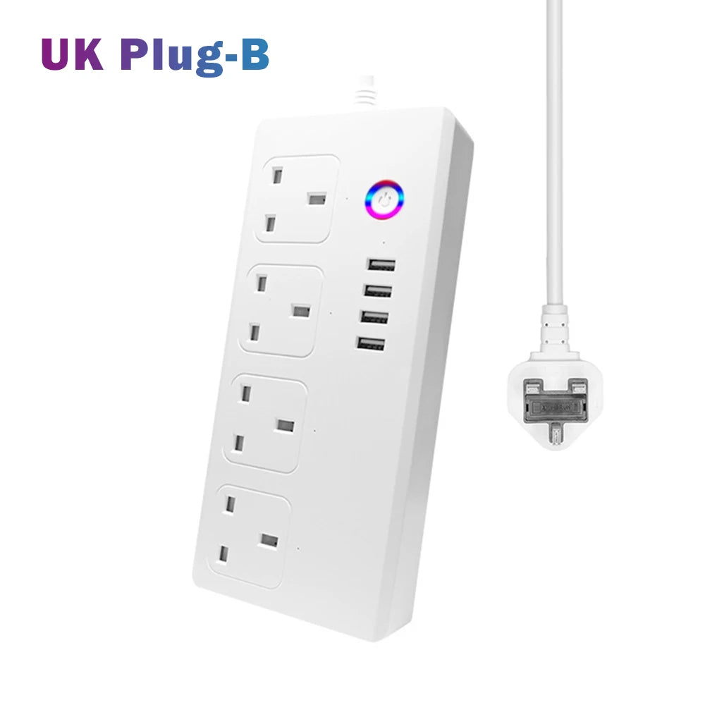 Wifi Zigbee Voice Remote Control Smart Plug Power Strip Extension Cord Multi Plug Timer Socket Work with Alexa Google Assistant