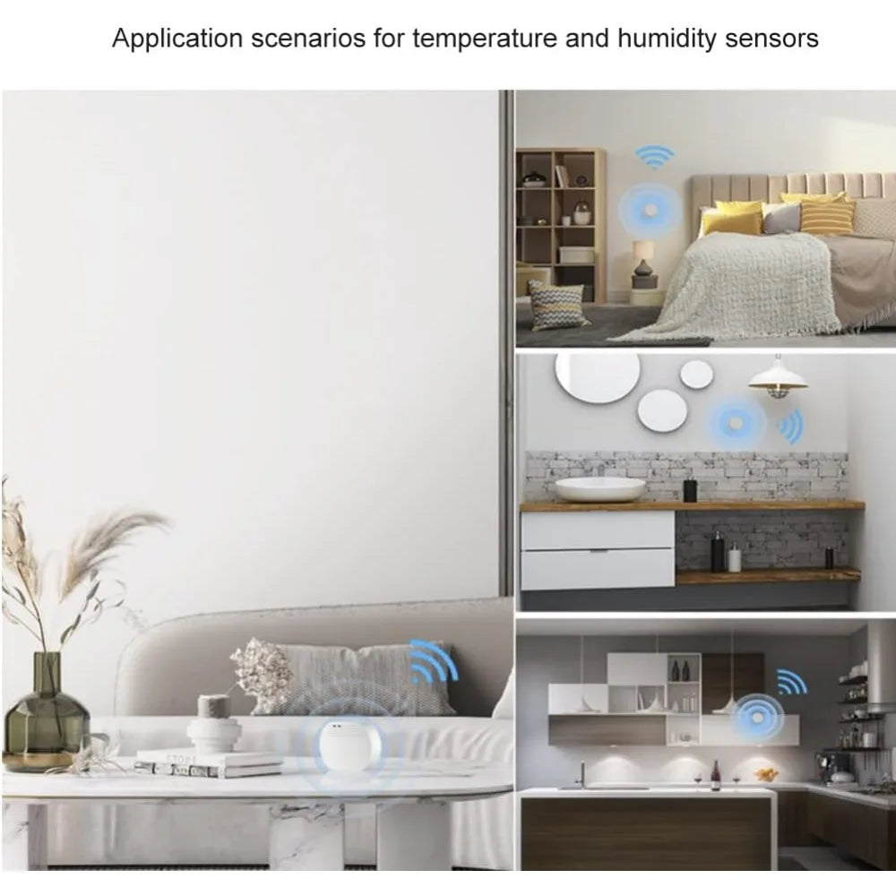 Ewelink Zigbee Mini Indoor Temperature and Humidity Sensor Hygrometer with Alert Compatible with Alexa Google Home Smarthings