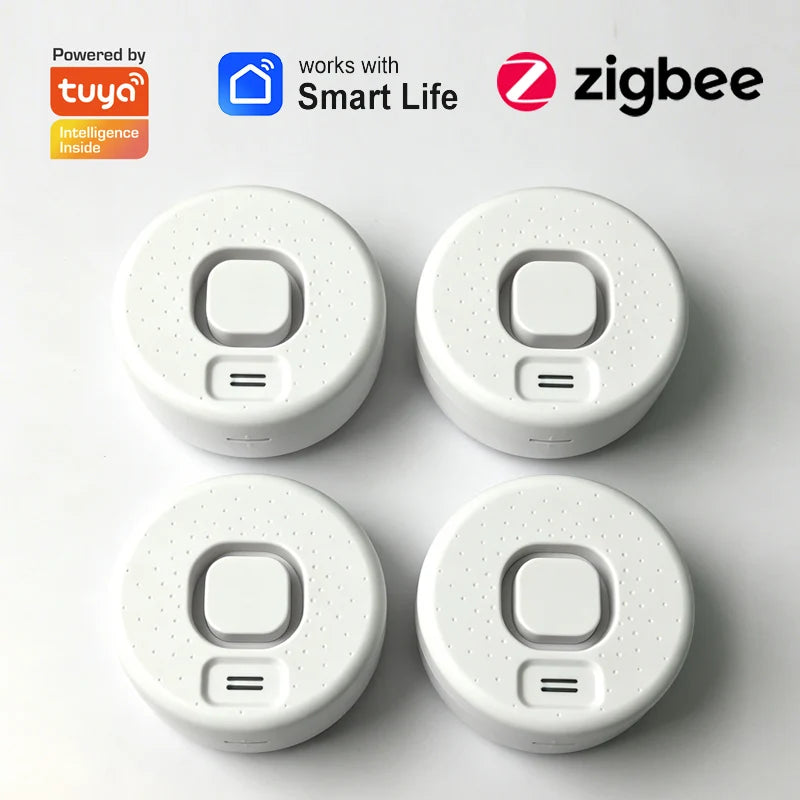 Zigbee Water Leakage Detector Works with Tuya Smart Life APP Drip Sensor Home Kitchen Safety Overflow Alarm High-Decibel Sound