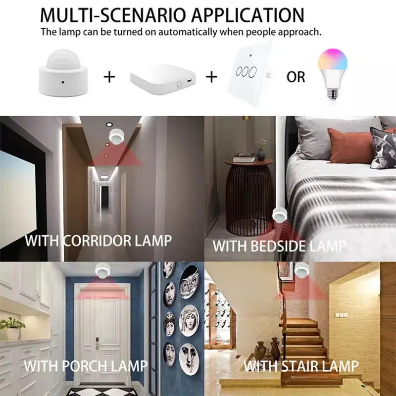 Mini Tuya Zigbee PIR Motion Smart Sensor Wireless Body Infrared Detector Security Smart Life App Control Alexa Google Home