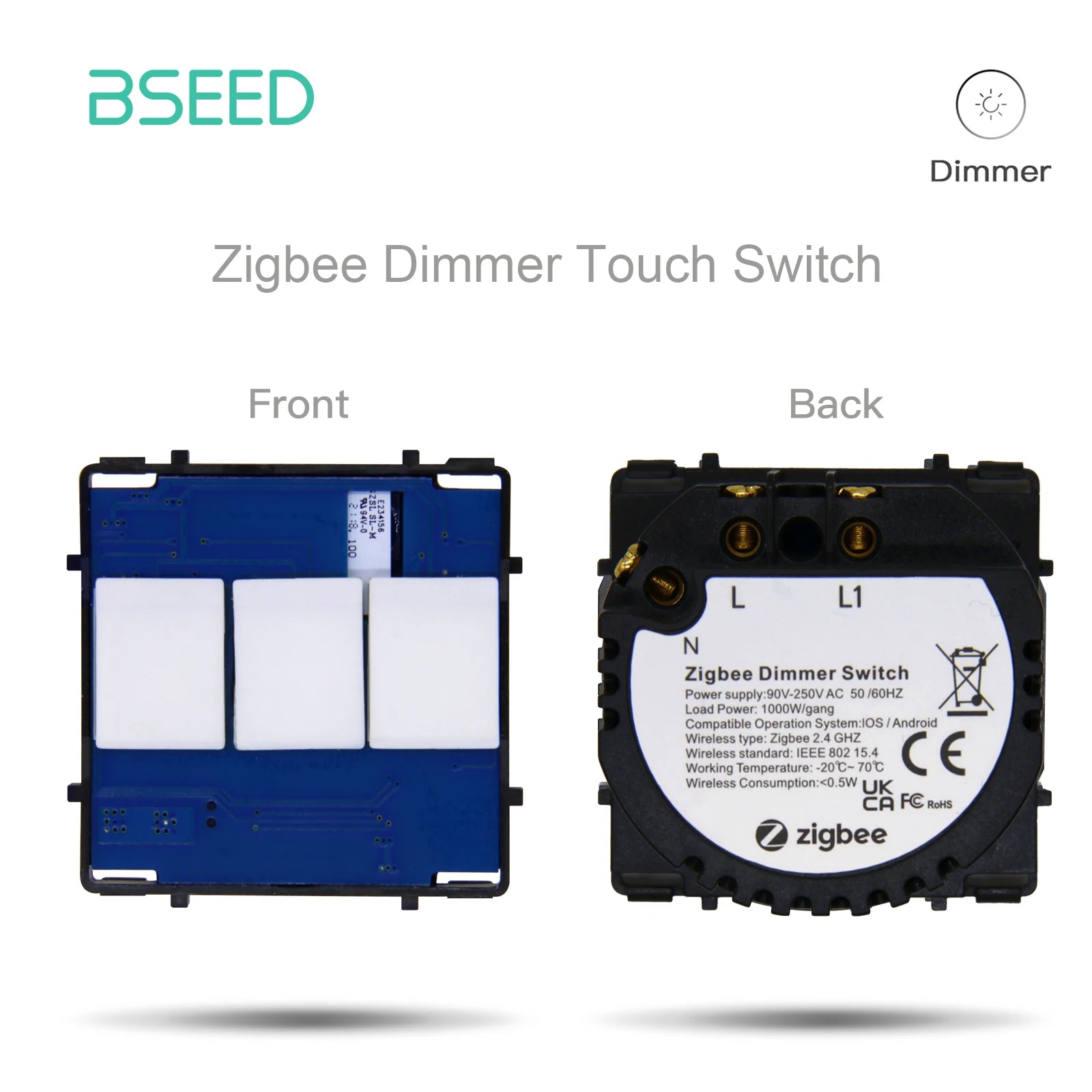 Zigbee Alexa Switch Accessorie Parts Smart Wall Switch Touch Sensor Function Key Neutral Required Support Tuya Google Home
