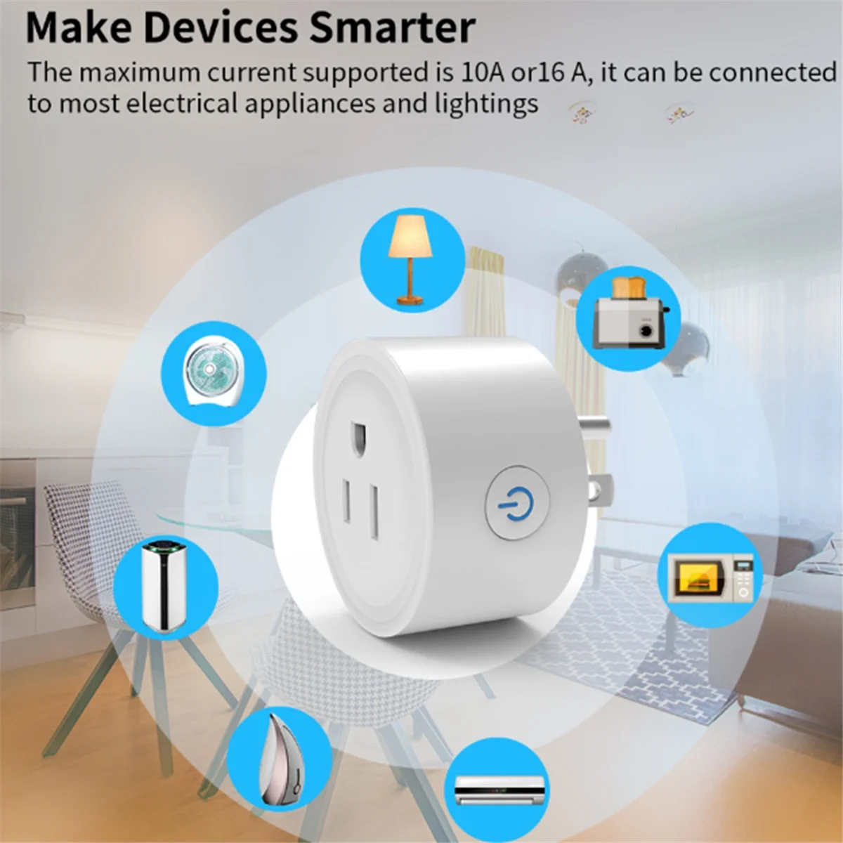 ABQR TUYA 20A Smart Plug Zigbee Socket with Power Monitor Timing Function Voice Control Works US Plug