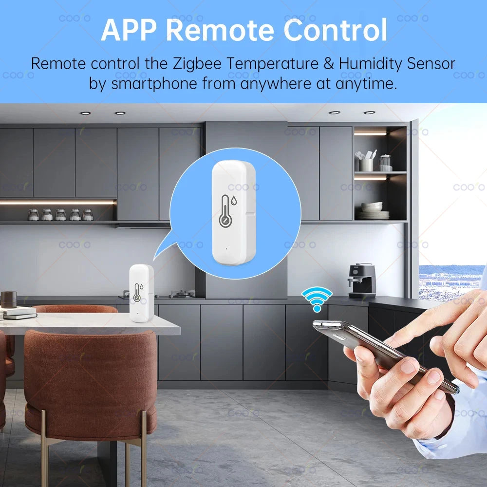 Zigbee 3.0 Temperature Humidity Sensor Smart Home Indoor Hygrometer App Remote Monitor Work with Tuya Smart Life