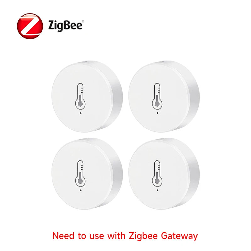Tuya Smart Zigbee Temperature and Humidity Sensor Battery Powered Indoor Mini Hygrometer Work with Alexa Google Home