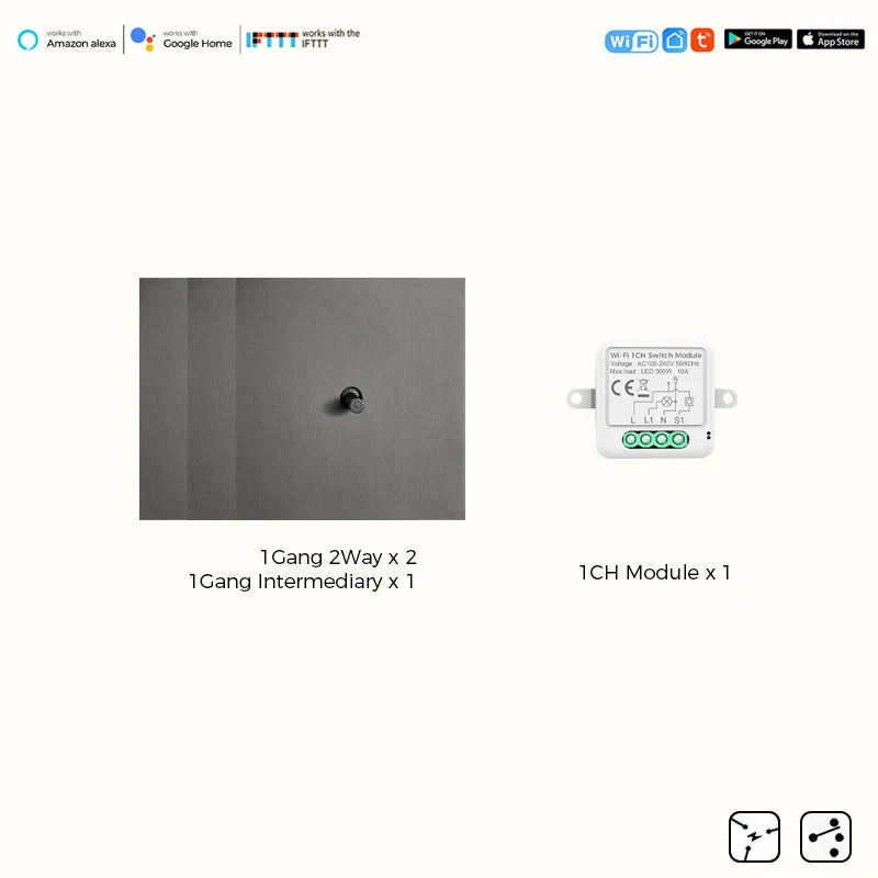Zigbee Switches Retro Gray Toggle Switches for the Home Tuya Smart Accesorios Wall Switch 1-4 Gang 2 Way Wall Lamp Switch