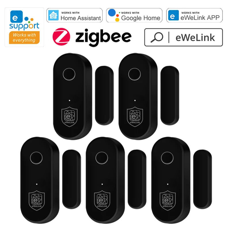 Smart Home Zigbee Door Sensor Window Open Closed Detector Security Alarm Ewelink APP Control Work with Hub Support Alexa Google