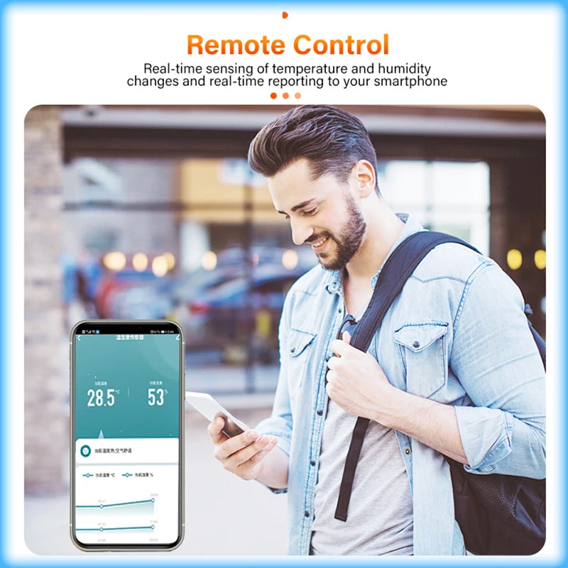 AUBESS Tuya Zigbee/Wifi Temperature Humidity Sensor Home Connected Thermometer Compatible with Smart Life Alexa Google Assistant