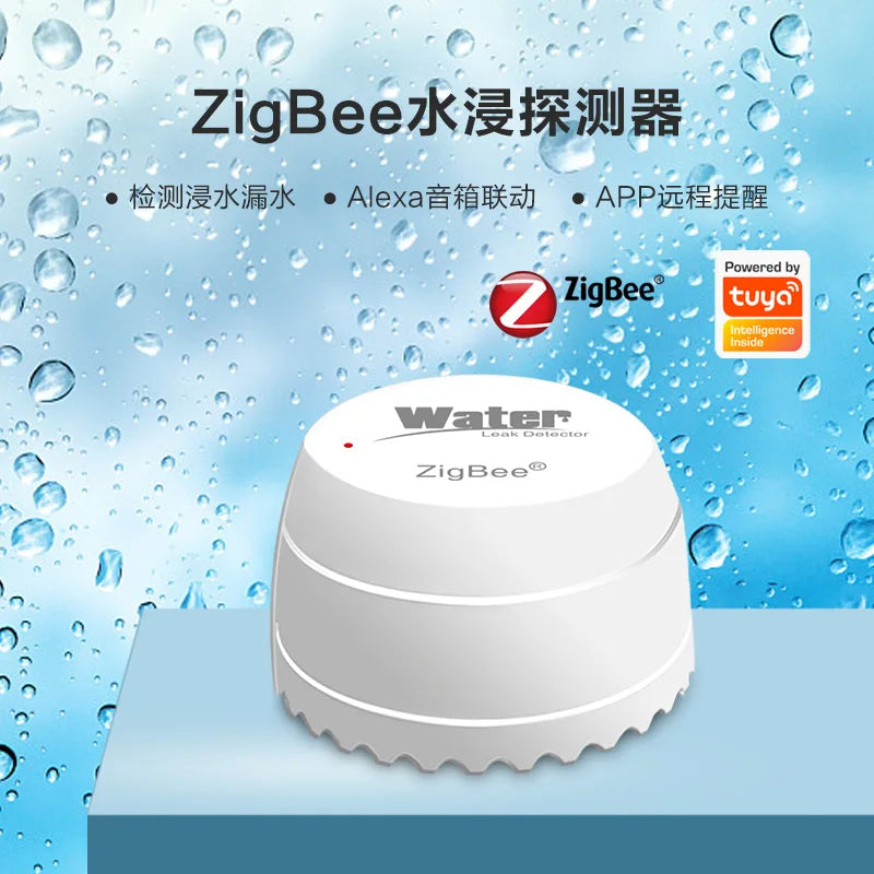 Zigbee Water Leakage Detector Smart Home Water Flood Sensor Work with Tuya Zigbee Gateway Support Smart Life APP