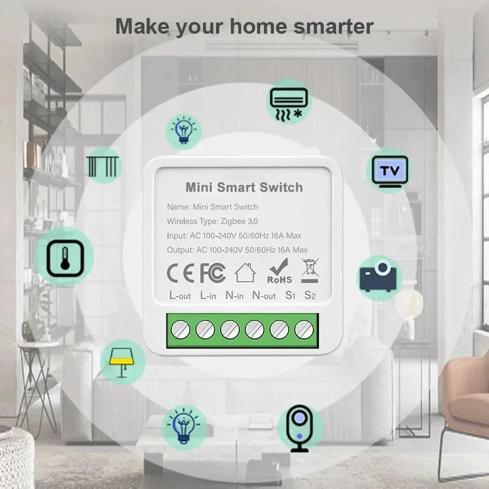 Transform Your Home with the Tuya WiFi/Zigbee Smart Switch Mini Breaker – Effortless Remote Control & Voice Activation for a Smarter Lifestyle