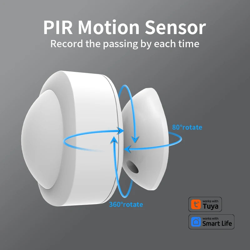 Tuya Zigbee WIFI 120° Adjustable Angle Motion Sensor Pir Infrared Human Body Movement Wireless Detector Google Home Alexa Voice
