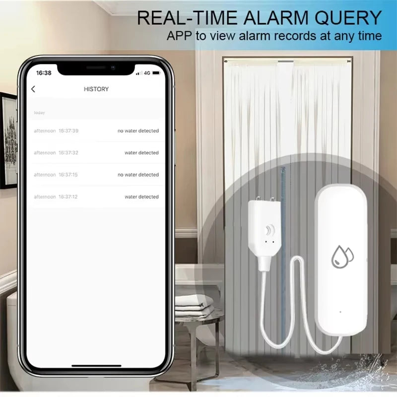 Tuya Wifi Water Leakage Sensor Flood Water Leakage Alarm Smart Home Automation Residential Security Protection Smart Life App