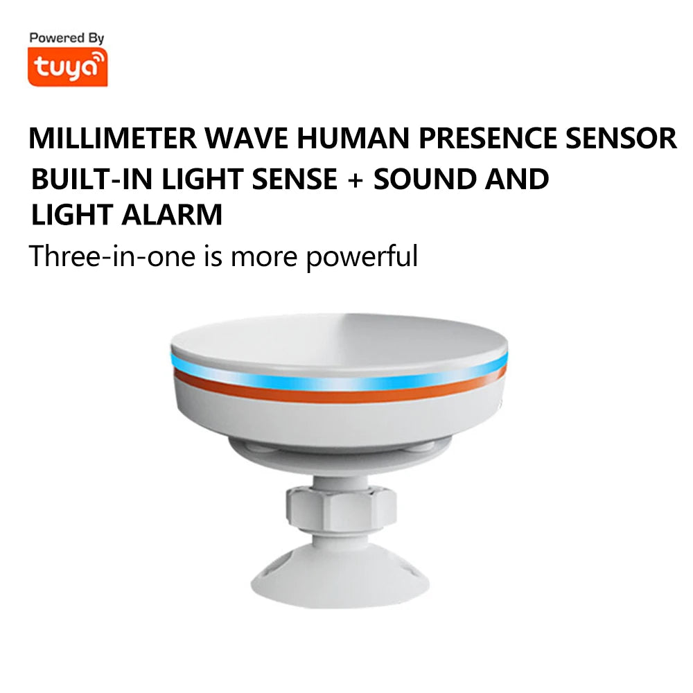 Zigbee 3.0/Wifi Human Presence Sensor 5V Mmwave 24G Radar with Siren Alarm Motion Detection Tuya/Smart Life Home Automation