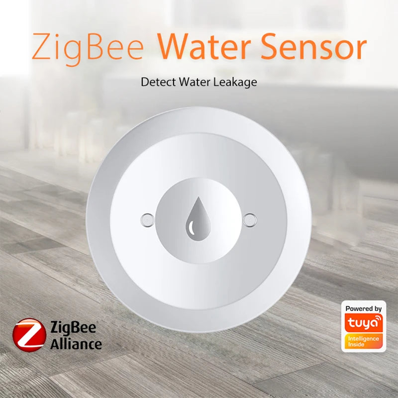 Zigbee Water Sensor Flood Leak Detector App Remote Monitoring for Kitchen/Bathroom Support Home Assistant Zigbee2Mqtt