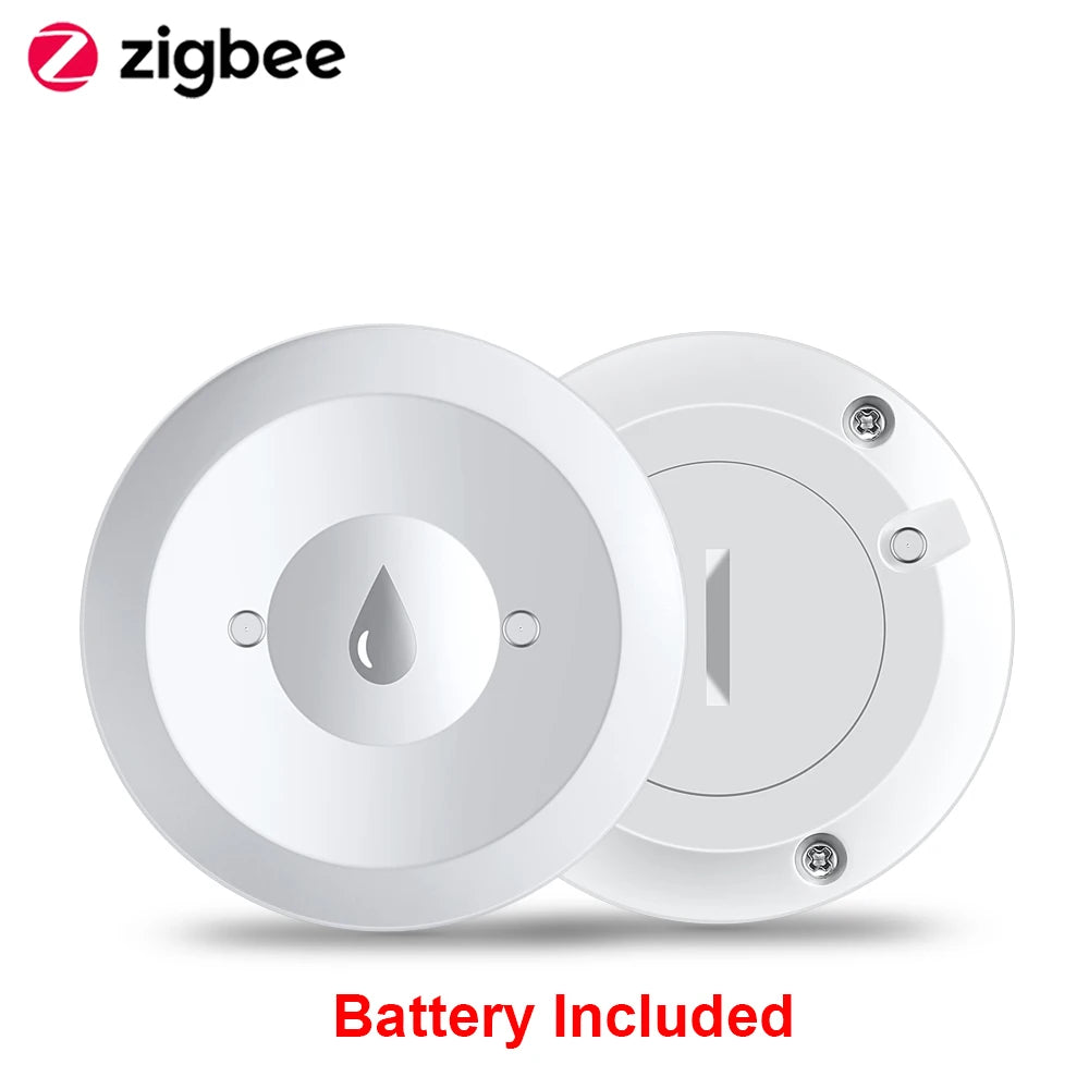 Zigbee Water Sensor Flood Leak Detector App Remote Monitoring for Kitchen/Bathroom Support Home Assistant Zigbee2Mqtt