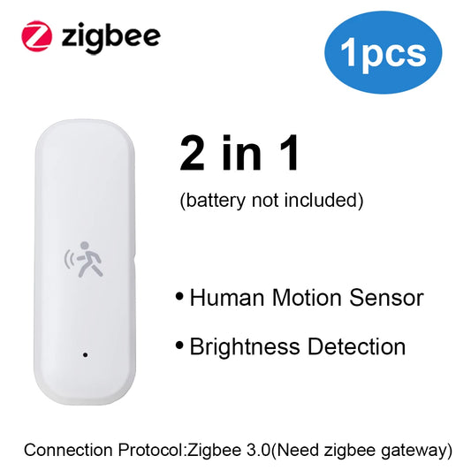Zigbee Smart Pir Motion Sensor Detector with Temperature and Humidity Sensor Security Burglar Works with Home Assistant