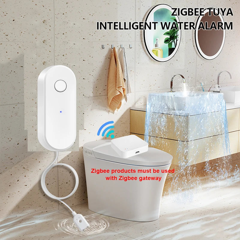 Tuya Zigbee Water Leakage Sensor Smart Life APP Remote Contro Leak Detector Flood Alert Overflow Home Security Alarm