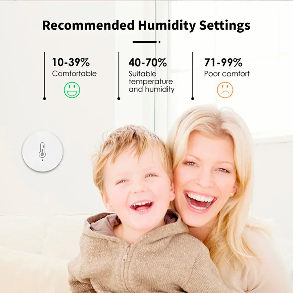 Tuya Smart Zigbee Temperature and Humidity Sensor Battery Powered Indoor Mini Hygrometer Work with Alexa Google Home