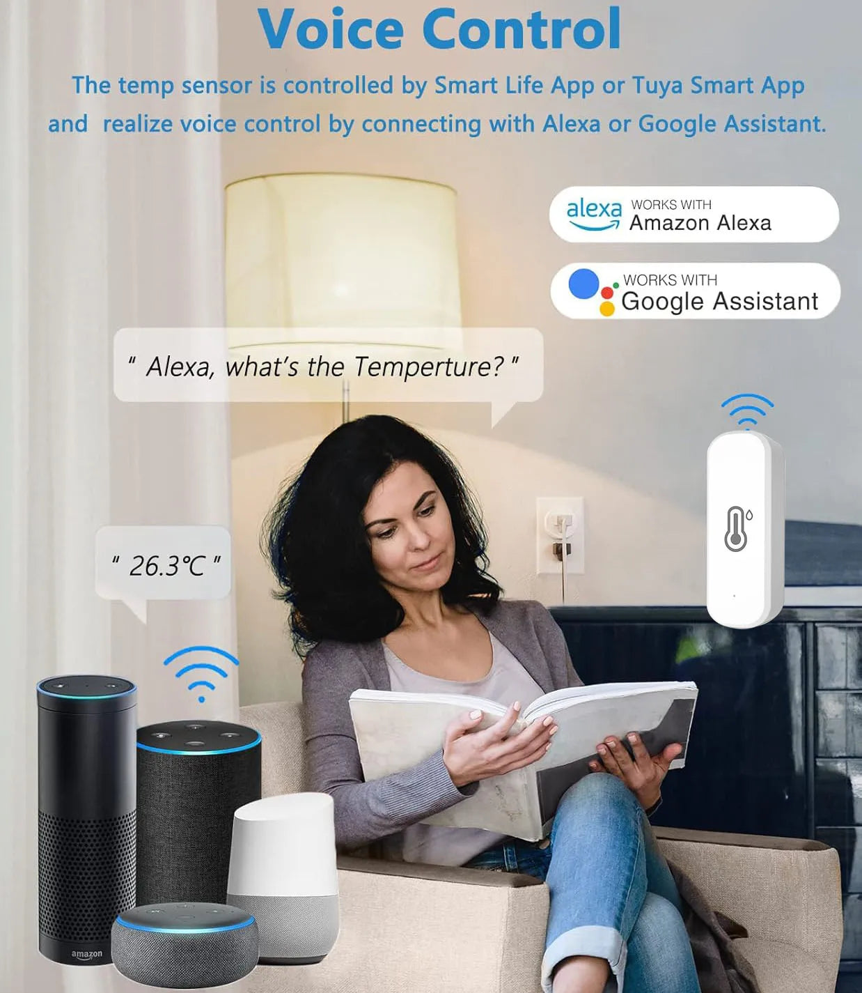 Tuya Zigbee Smart Wireless Temperature and Humidity Sensor Hygrometer Thermometer Detector Work with Alexa Home Assistant Z2Mqtt
