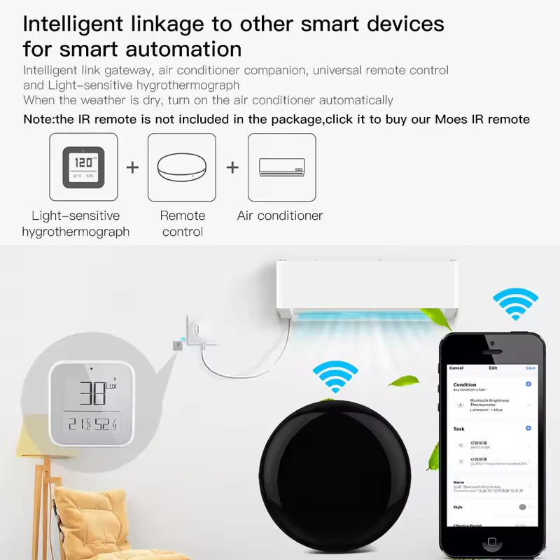 Tuya Smart Zigbee 3.0 Mesh Brightness Thermometer Light Temperature Humidity Detector Sensor Tuya Smart App Control