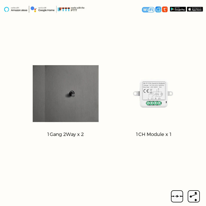 Zigbee Switches Retro Gray Toggle Switches for the Home Tuya Smart Accesorios Wall Switch 1-4 Gang 2 Way Wall Lamp Switch