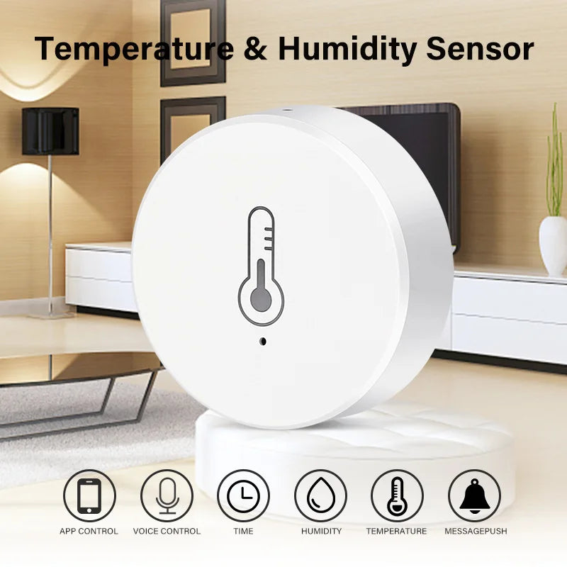 Real Time Tuya Smart Life Zigbee Temperature and Humidity Sensor Thermometer Monitor Work for Alexa Google Home Assistant