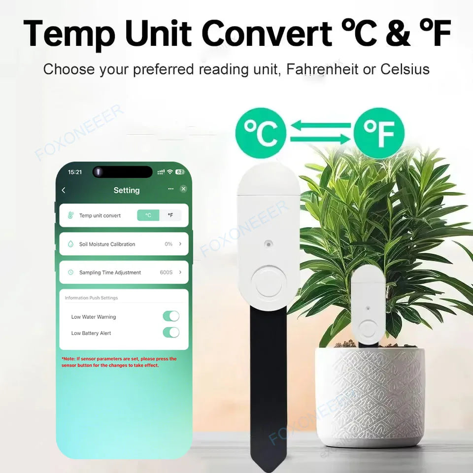 Zigbee 3.0 Smart Soil Tester Luminance Humidity Temperature Moisture Sensor for Garden Plant for Z2M Home Assistant Zigbee2Mqtt